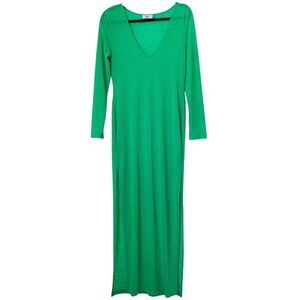 Misspap Maxi Dress Coverup 6 Sheer Kelly Green Long Sleeve Cruise Sexy Club Pool